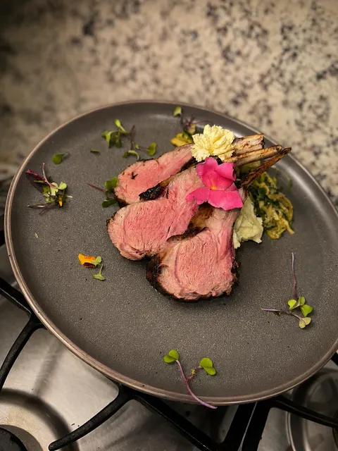Plated lamb chops