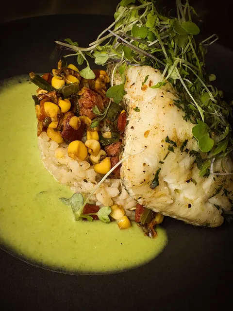 Plated seared fish