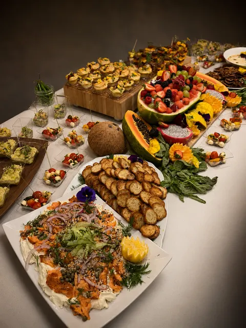 Catering buffet by Chef Charles Bell